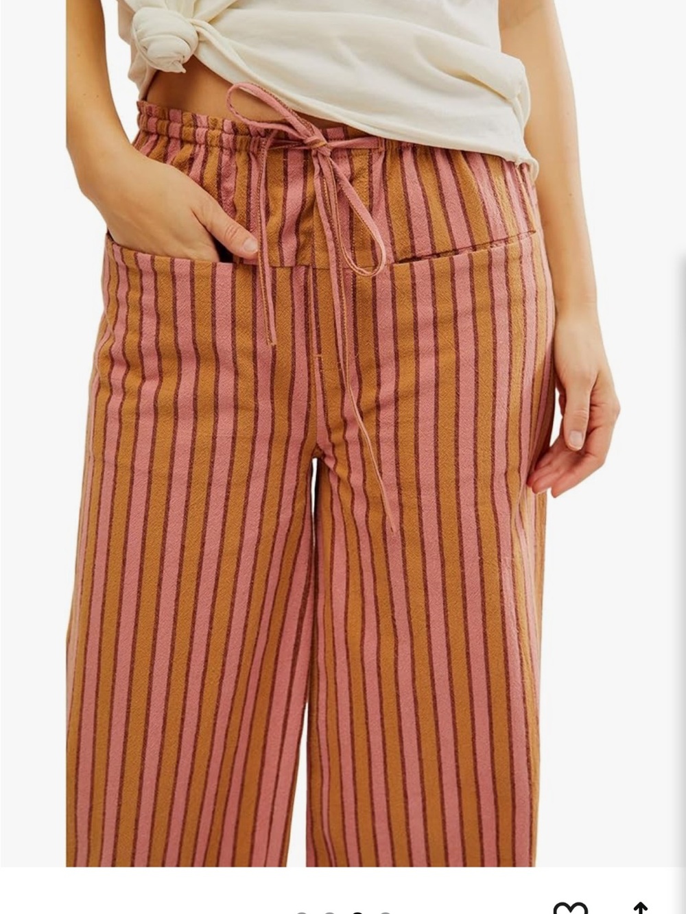 NWT Free People Hudson Canyon Stripe Wide Leg Pants sz XS